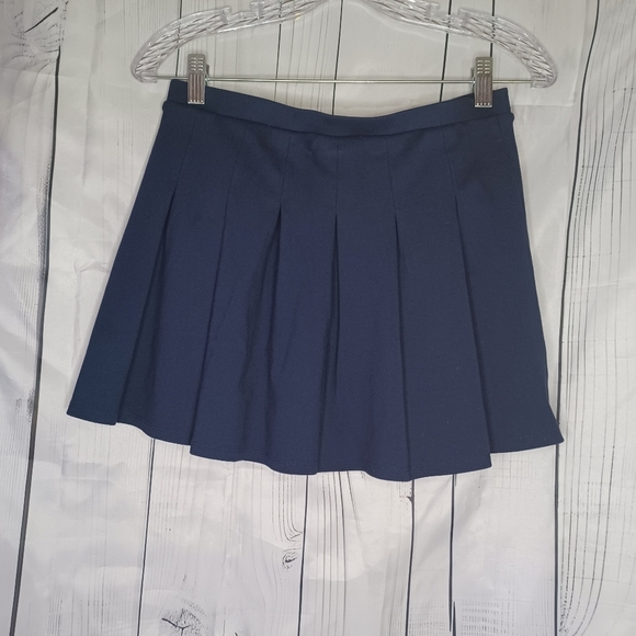 SO Navy Blue Pleated Mini Skater School Girl Skirt - Picture 4 of 8
